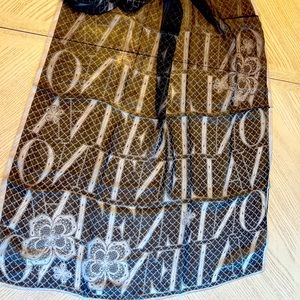 Valentino black and white 100 % silk scarf